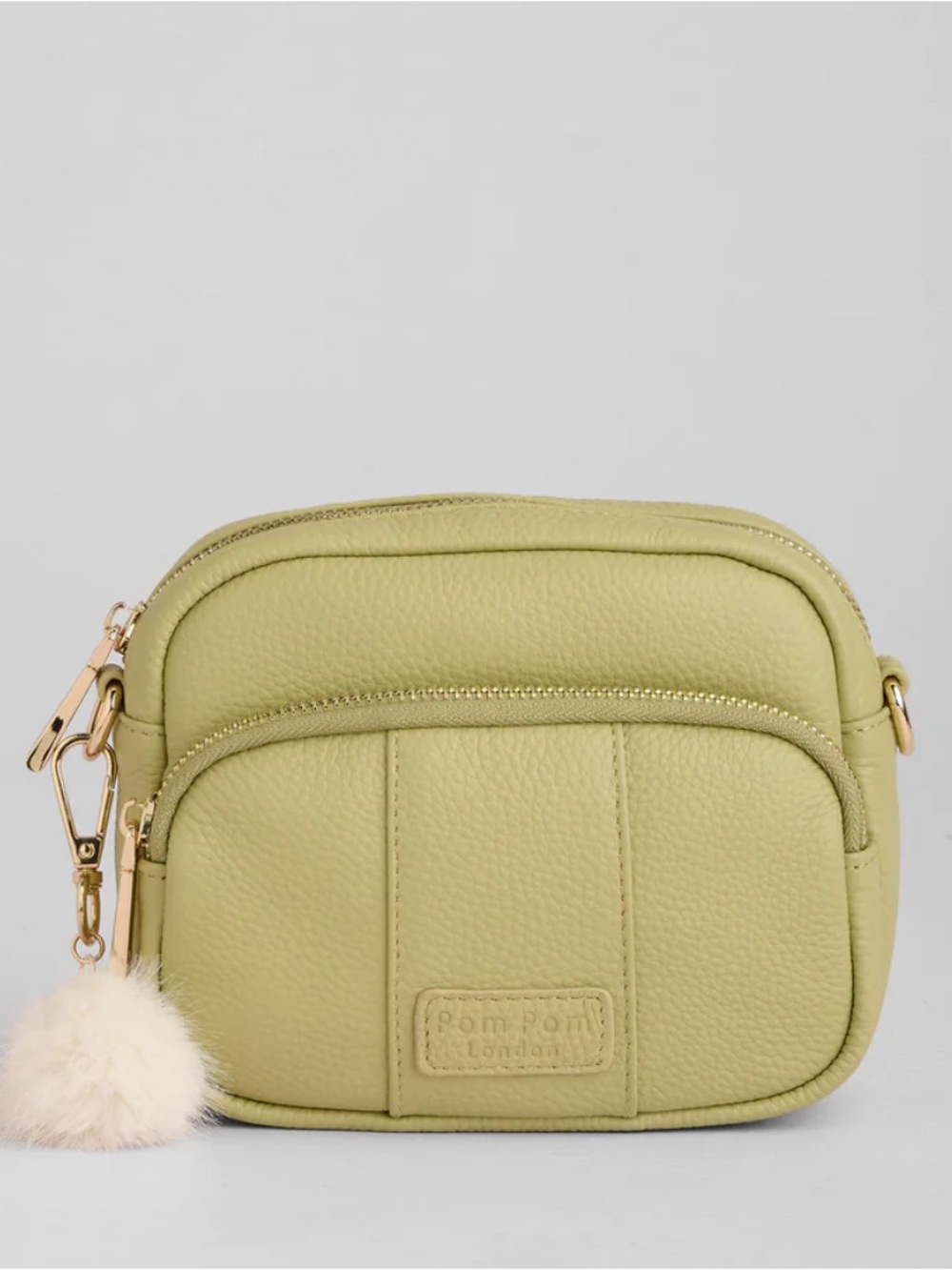 Pom Pom London Original Mini Crossbody Bag in Pale Fern and I.D Wallet MSRP $150
